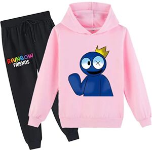 Børn Dreng Piger Rainbow Friends Hættetrøje Sweatshirt Bukser Sæt / pink 140cm