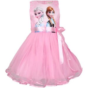 Piger Frozen Princess Anna Elsa Ærmeløs Tutu Tulle Kjole Boldkjole Z X Pink 6-7 Years