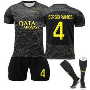 2023 Paris Saint-Germain Sergio Ramos #4 fjerde trøjesæt til børn Voksne Komfortabel 26(140-150CM)