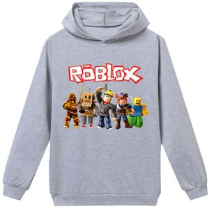 Mwin Roblox hættetrøje til børn Overtøj Pullover sweatshirt grey 110cm