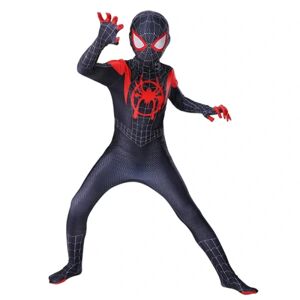 Miles Morales Spiderman Cosplay Jumpsuit til børn black 100CM