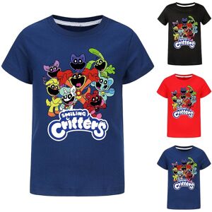 2024 Smiling Critters Børne T-shirt tegneserie Catnap Hoppy Hopscotch Fans Drenge Piger Casual Kortærmede T-shirts Bluse Navy Blue 7-8Years