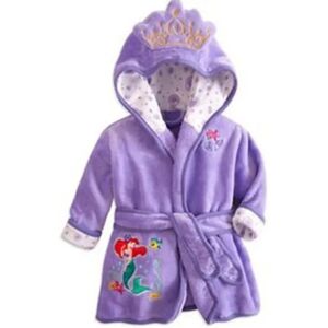 Børn Baby Mickey Mouse Hætte hætte Fleece Morgenkåbe Tegnefilm Dyre Nattøj 1-6 år Purple 1-2 Years