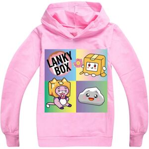 LANKYBOX Kids 3D Print hættetrøje sweatshirts med lomme Pink 150cm