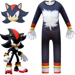 Sonic The Hedgehog Cosplay kostumetøj til børn, drenge, piger - Jumpsuit + maske + handsker 10-14 år = EU 140-164 Shadow Jumpsuit + Mask 9-10 år = EU 134-140