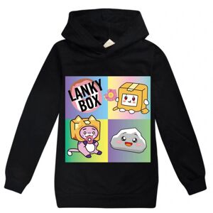 LANKYBOX Kids 3D Print hættetrøje sweatshirts med lomme black 140cm