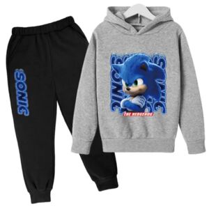 Børn Teenagere Sonic The Hedgehog Hoodie Pullover træningsdragt grey 5-6 years old/120cm