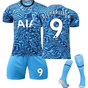 23 Nye Tottenham udebanetrøjesæt, fodboldtrænings-t-shirt til børn SON 7 RICHARLISON 9 Kids 26(140-150CM)