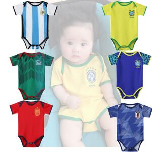 VM baby fodbold trøje Brasilien Mexico Argentina BB baby kravledragt jumpsuit England Size 9 (6-12 months)