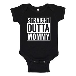 Straight Outta Mommy - Baby Body sort Svart - Nyfödd