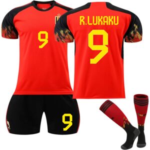 JIUSAIRUI Børn / Voksen 22 23 Belgien Hjemmetrøje fodboldsæt R.LUKAKU-9 #28