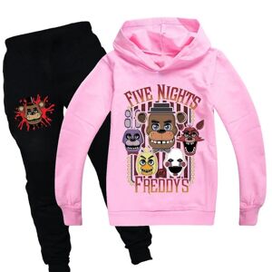 Børn Five Nights At Freddy's Tracksuit Sæt Langærmede Hættetrøjer Hættetrøje Top Bukser Fnaf Casual Outfits Activewear Gave Pink 11-12 Years