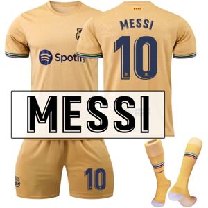 22-23 Messi 10 FC Barcelona fodboldtrøje T-shirt sæt til børn 26（145-150cm)