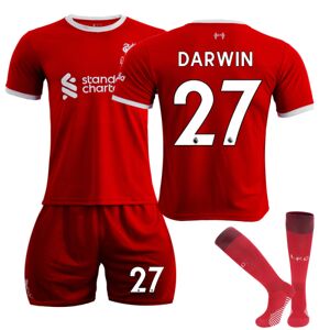 23-24 Liverpool Home Fodboldtrøje til børn nr 27 DARWIN 8-9 years