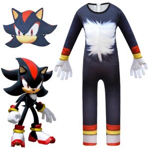 Sonic The Hedgehog Cosplay kostumetøj til børn, drenge, piger Shadow Jumpsuit + Mask 9-10 år = EU 134-140