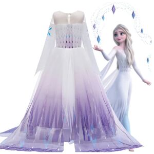 Prinsesse kostume frossen Elsa kjole cm Purple 130