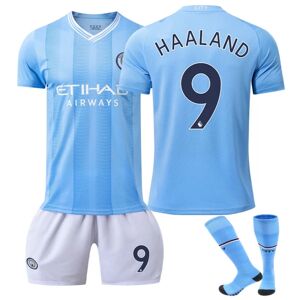 23-24 Manchester City Børnefodboldtrøje nr. 9 Haaland 23/ 23/24 kids 26(140-150cm)