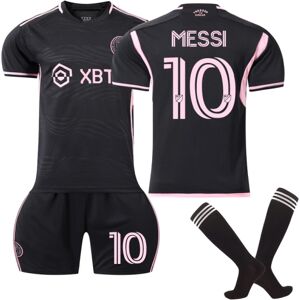 23-24 Inter Miami CF fodboldtrøje med sokker til børn nr. 10 Messi / K - Perfet Away 6-7 years