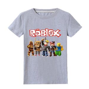 Børn Drenge Roblox Print T-shirt Kortærmet Top Sommer T-shirt med rund hals CNMR - Perfet Grey 9-10 Years
