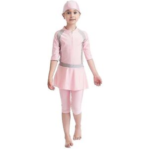 Piger Børn Muslim Badetøj Islamisk Badetøj Gentle Skin Burkini Badetøj Strandtøj - Perfet pink 11-12 Years