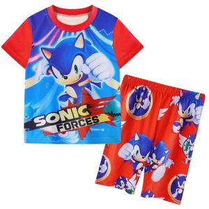 Sonic The Hedgehog Boy Badedragt Badetøj Børne T-shirt Shorts Sæt - Perfet Red 110CM