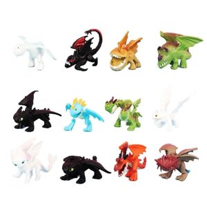 12 stk/sæt Sådan træner du din drage Actionfigurer Tandløs Light Night Fury Minimodel Figurdukkelegetøj til børn Drenge Piger Gavesamling