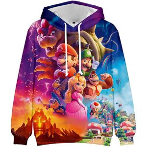 Super Mario Bros Movie 3d tegneserietryk Afslappet snøre Hættetrøjer Langærmet hættetrøje sweatshirt toppe Børn Fødselsdagsgave A 9-10 Years