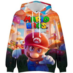 Super Mario Bros Movie 3d tegneserietryk Afslappet snøre Hættetrøjer Langærmet hættetrøje sweatshirt toppe Børn Fødselsdagsgave B 9-10 Years