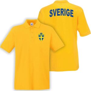 Sverige gul poloshirt - Sverige logo print. Sverige T-shirt L