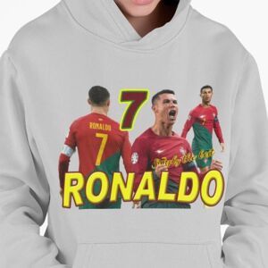 Highstreet Ronaldo Hættetrøje Ask Hættetrøje Portugal spillerdesign Grey 152cl 12 - 13 år