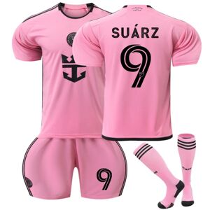 2024 Inter Miami CF hjemmefodboldtrøje med sokker til børn nr. 9 Luis Suarez 24