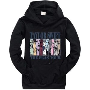 Seneste pop Taylor Swift The Eras Tour Hættetrøje Børn Piger Drenge Hættetrøje Casual Pullover Jumper Toppe Julegaver Leveres hurtigt Black 11-12 Years