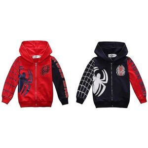 Børn Drenge Hættetrøje Sweatshirt Baby Børn Spider-man Hættetrøje Frakke Overdele Jakke Red 110