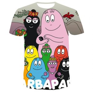 Børn sommer tegneserie Barbapapa 3d print kortærmede t-shirts Bosy piger Casual åndbare T-shirts Toppe Børn Smukt tøj 2 m