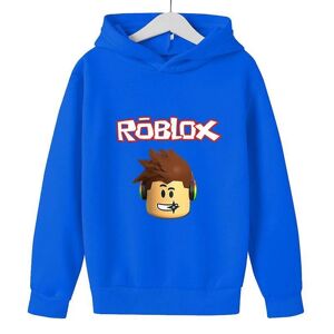 Teenage drenge piger Roblox hættetrøje langærmet sweatshirt Blue 11-12Years
