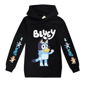 Børn Teenager Drenge Piger Bingo Bluey Casual Hættetrøje Sweatshirt Hættetrøje Black 11-12Years