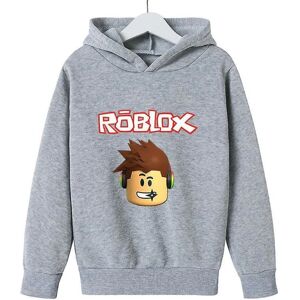 Teenage drenge piger Roblox hættetrøje langærmet sweatshirt Gray 7-8Years