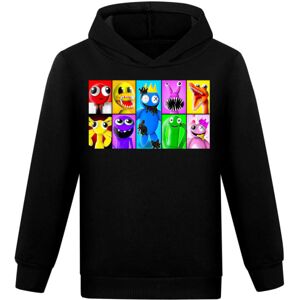 Barn ROBLOX Rainbow friends Casual Hættetrøje Pullover Sweatshirt sort 130cm