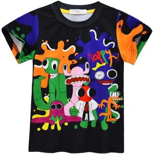 Rainbow Friends 3d-udskrift Kortärmad T-shirt Sommar Toppar med rund hals for barn Ungdom Pojkar D 7-8 år