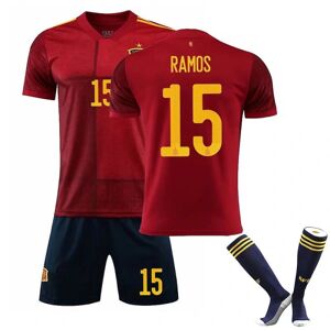 Spanien fodboldtrøje T-shirts sæt til børn/unge RAMOS 15 ude RAMOS 15 hjem RAMOS  15 home Kids 28(150-160CM)