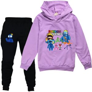 Drenge Piger Rainbow Friends Roblox Hættetrøjer Træningsdragter Toppe+ Bukser purple 140cm