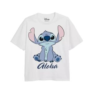 Lilo & Stitch Girls Aloha T-shirt 10-12 år Hvid White 10-12 Years