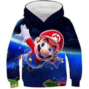 Super Mario & Sonic hættetrøjer til børn Nyhedstryk hættetrøje sweatshirts Pullovere til drenge og piger Fest- og fødselsdagsgaver D 6-7 Years