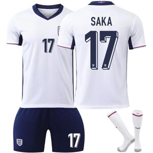 Goodies England UEFA Europa League hjemmefodboldtrøje nummer 17 Saka seneste fodboldtrøje til voksne børn til den nye sæson 7 Kids 22(120-130cm)
