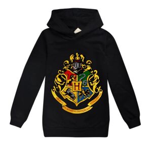 Drenge Piger Casual Hættetrøje Harry Potter Langærmet Sweatshirt Top sort Komfortabel klassiker black 150cm