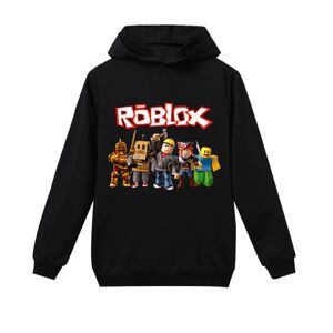 Roblox hættetrøje til børn Overtøj Pullover Sweatshirt sort black 170 cm