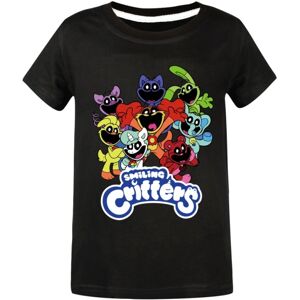 Børn Drenge Piger Smilende Critters CatNap DogDay T-shirt med dyreprint unisex sort Black 140 cm