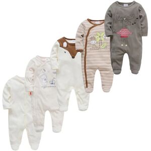 Forår Babytøj Pyjamas Piger Drenge Jumpsuit 199% Bomuld Åndbar Blød Jumpsuit Red 9-12M