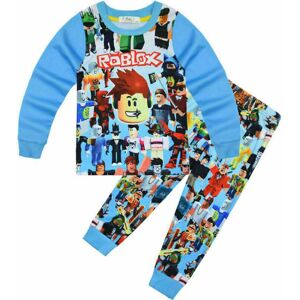 Roblox Printed Kids Drenge Pyjamas Langærmede T-Shirt Bukser Sæt Light Blue 6-7Years