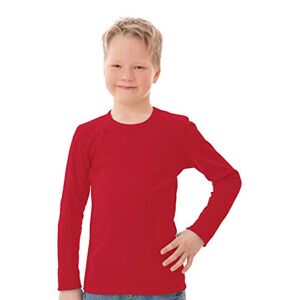 Trigema Boys' Long-Sleeved Cotton Shirt 302501, Red (cherry 036)